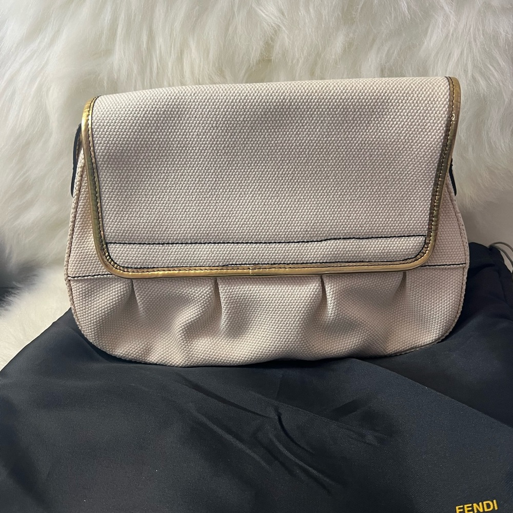 Fendi White Canvas B. Bag Golden💛 - Picture 3 of 15